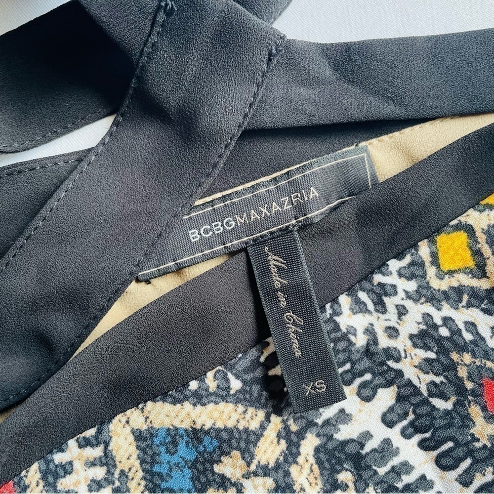 BCBGMAXAZRIA Tian Handkerchief-Hem A-Line Dress โ Multi Color โ Size XS - Picture 7 of 11
